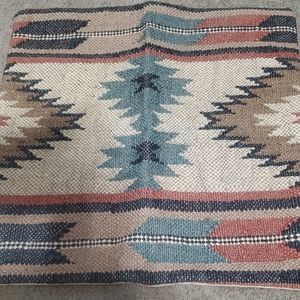 Trade Star Handcrafted Boho Jute Aztec Throw Pillow Cover 18x18